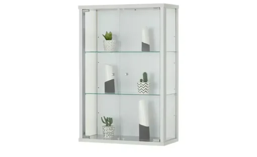 Hängevitrine Cristal | silberfarben, transparent