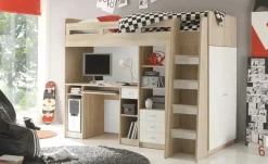 Hochbett mit Kleiderschrank und Schreibtisch Unit