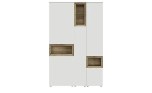 Hochschrank Case | Weiß, matt, Eiche Havanna (Nachbildung)