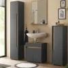 Hochschrank Colpinsee | Anthrazit, matt, Eiche (Nachbildung)