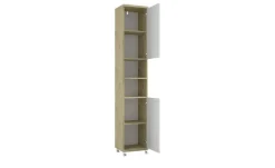 Hochschrank Nehmitzsee | Eiche Artisan (Nachbildung), Weiß