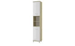 Hochschrank Nehmitzsee | Eiche Artisan (Nachbildung), Weiß