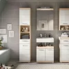 Hochschrank SCHLOONSEE, Breite 37cm, 2 Tür, 1 Schubkasten, 2 offene Fächer, MDF-Front, in verschiedenen Farben erhältlich, Badmöbel, Badschrank, Schrank, Bad Schloonsee | Eiche Sonoma (Nachbildung)