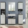 Hochschrank SCHLOONSEE, Breite 37cm, 2 Tür, 1 Schubkasten, 2 offene Fächer, MDF-Front, in verschiedenen Farben erhältlich, Badmöbel, Badschrank, Schrank, Bad Schloonsee | Weiß
