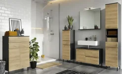 Hochschrank Seddiner See | Eiche (Nachbildung), Graphit