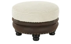 Hocker Bezug in Cord Bristol | Creme, Braun, Cordstoff grob