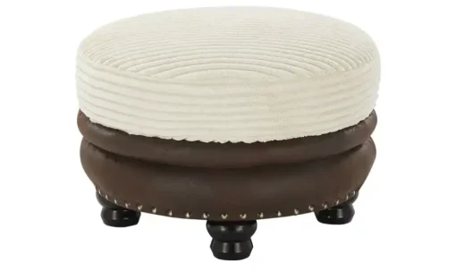 Hocker Bezug in Cord Bristol | Creme, Braun, Cordstoff grob