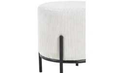 Hocker Cord Dejan | Beige, Gestellfarbe: Schwarz