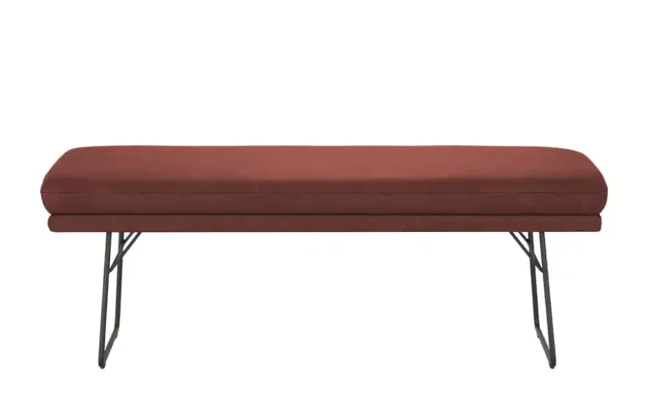 Hockerbank Step Two | Bordeauxrot, 118 cm | Höffner