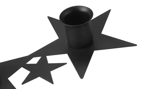 HOME STORY Adventskerzenhalter Sterne | Schwarz