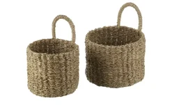 HOME STORY Aufbewahrungskorb mit Henkel, 2er Set