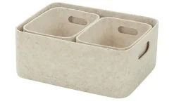 HOME STORY Filzkörbe, 3er Set | Beige | Möbel Höffner