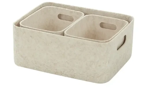HOME STORY Filzkörbe, 3er Set | Beige | Möbel Höffner