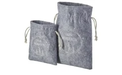 HOME STORY Geschenkbeutel Frohe Weihnachten, 2er Set | Grau