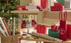HOME STORY Geschenkbeutel Frohe Weihnachten, 2er Set | Grau