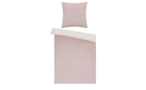 HOME STORY Renforcé Wende-Bettwäsche Solid Piping | Rosé, 155x220 cm