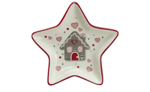 HOME STORY Weihnachtsteller Stern Weihnachtsgeschirr | 19 cm