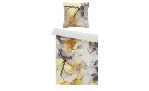 indigo Mako-Satin Wendebettwäsche Floral Waves