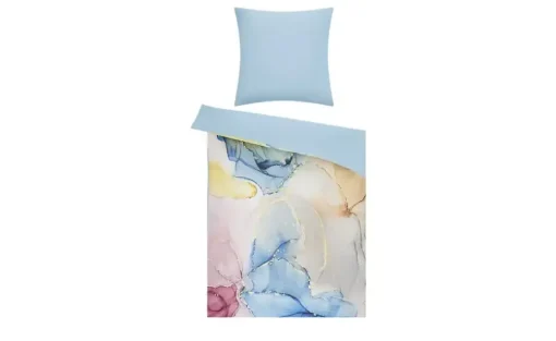 indigo Mako-Satin Wende-Bettwäsche Oil Whirl | 135x200 cm
