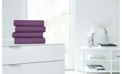Jersey-Elastan Boxspringlaken | Pflaume, 100 cm
