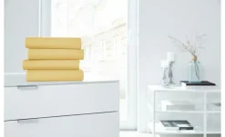 Jersey-Elastan Boxspringlaken | Senfgelb, 100 cm