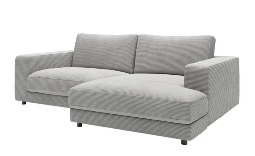Jette Home Ecksofa in Cord Sila | Cordstoff, Grau