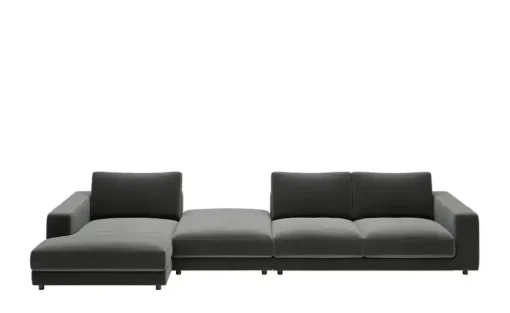 Jette Home Ecksofa in Feincord Sila | Anthrazit, Cordstoff fein