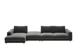 Jette Home Ecksofa in Feincord Sila | Anthrazit, Cordstoff fein