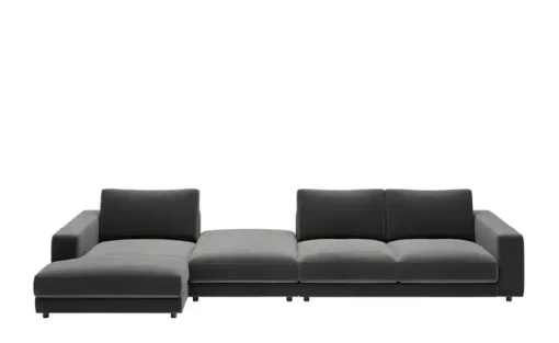 Jette Home Ecksofa in Feincord Sila | Anthrazit, Cordstoff fein