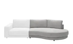 Jette Home Element Abschluss rund rechts in Cord Sila | Grau, Cordstoff
