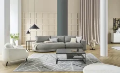 Jette Home Element Abschluss rund links in Feincord Sila | Grau, Cordstoff fein