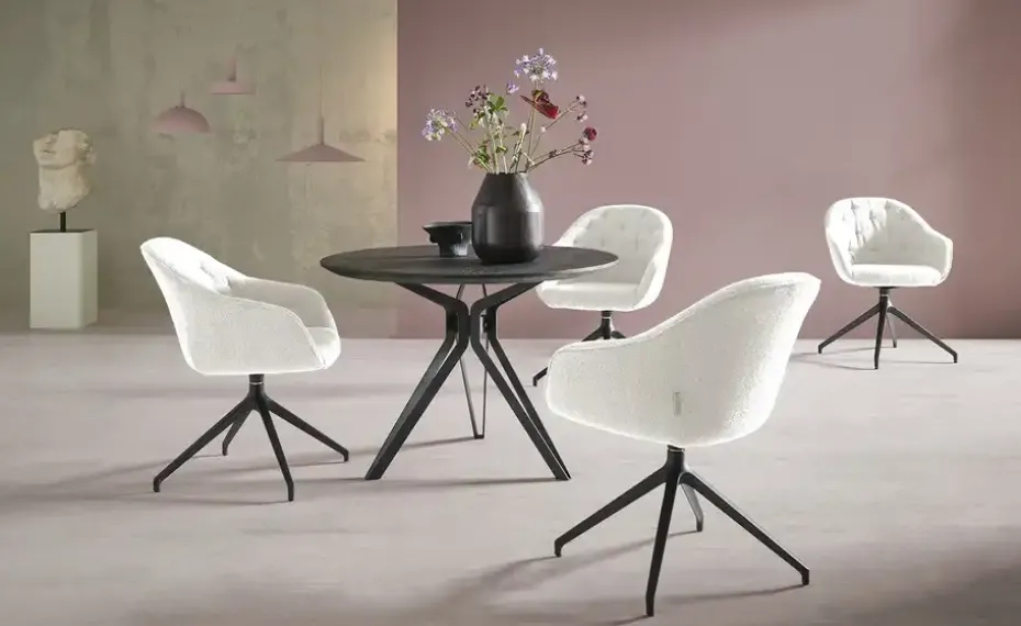 Jette Home Polsterstuhl Abby | Weiß, Chenille | Höffner