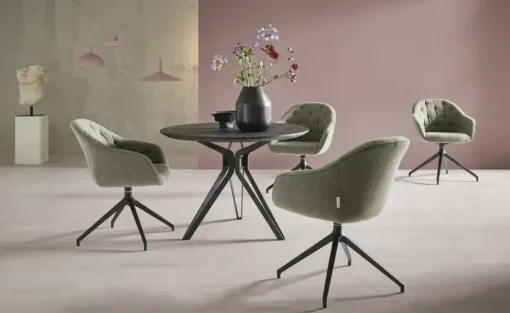 Jette Home Polsterstuhl Abby | Grün, Boucléstoff
