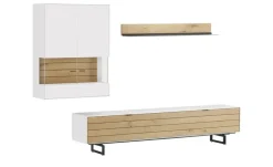 Jette Home Wohnkombination Como | Eiche, Weiß, Links