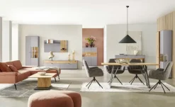 Jette Home Wohnkombination Como | Hellgrau, Eiche, Links