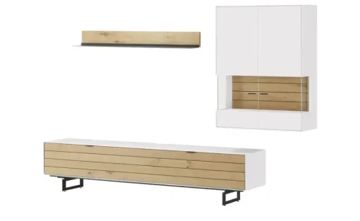 Jette Home Wohnkombination Como | Eiche, Weiß, Rechts
