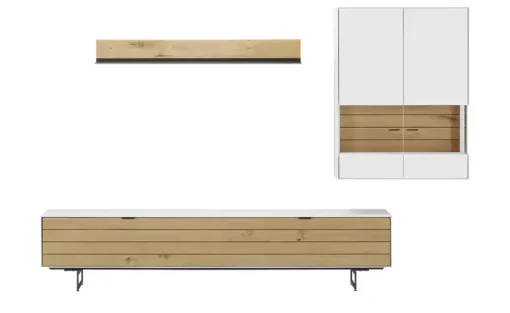 Jette Home Wohnkombination Como | Eiche, Weiß, Rechts