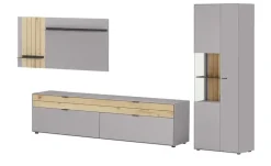 Jette Home Wohnkombination Como | Hellgrau, Eiche, Rechts