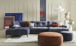 Jette Home Wohnlandschaft aus Samt Jette Return  | links, Dunkelblau