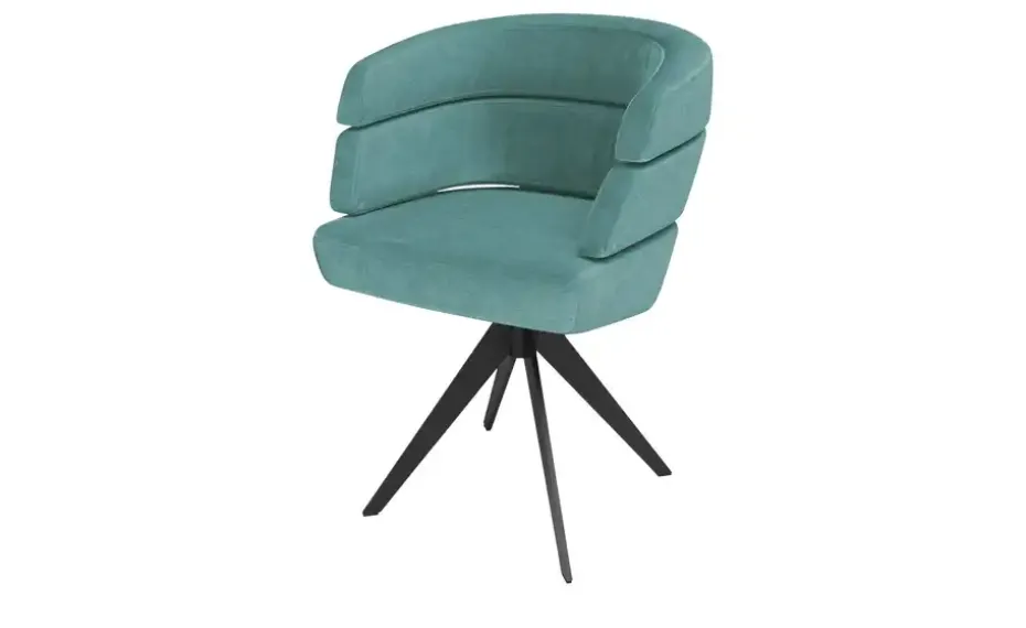 JOOP! Polster-Drehsessel Curves | Petrol, Stativgestell