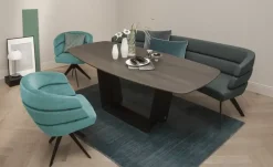 JOOP! Polster-Drehsessel Curves | Petrol, Stativgestell