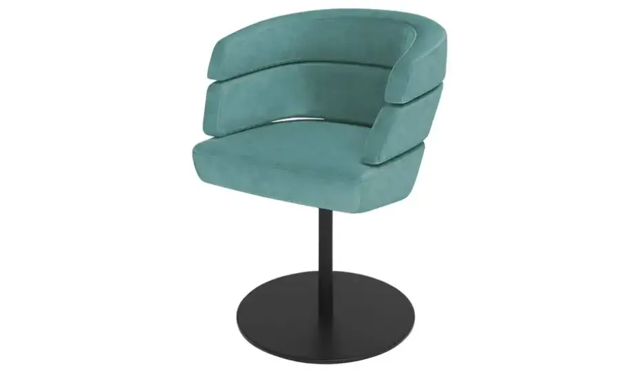 JOOP! Polster-Drehsessel Curves | Petrol, Teller