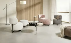 JOOP! Sessel-Hocker mit drehbarem Sitzfeld Characters | mit Rückenlehne, Creme