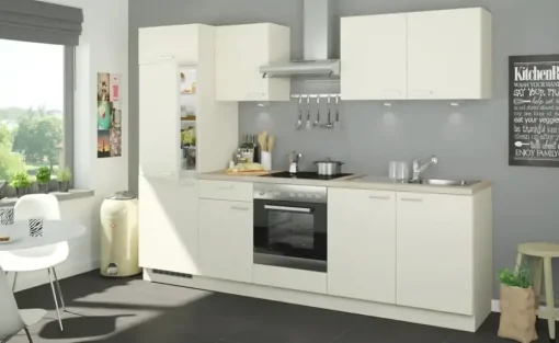 Küchenzeile mit Elektrogeräten Aachen | Creme, Ausführung links