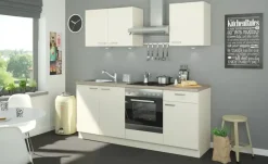 Küchenzeile mit Elektrogeräten Binz | Creme, Ausführung rechts
