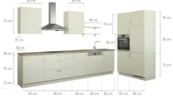 Küchenzeile ohne Elektrogeräte Usedom | Creme, Ausführung rechts