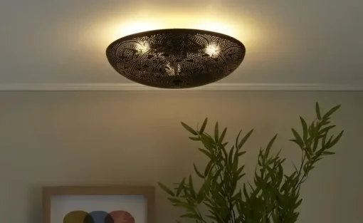 KHG Deckenleuchte, 3-flammig, Metallschale schwarz