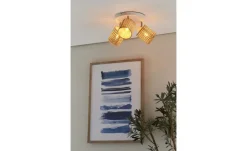 KHG Deckenstrahler, 3-flammig, weiß, ´Wiener Geflecht` Rondell