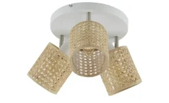 KHG Deckenstrahler, 3-flammig, weiß, ´Wiener Geflecht` Rondell