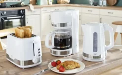 KHG Kaffeeautomat KA-129 WE2 | Weiß, edelstahlfarben